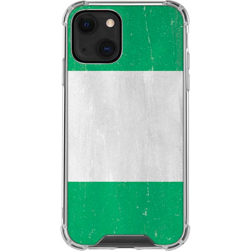 Nigeria Flag Distressed iPhone 15 Plus Clear Case